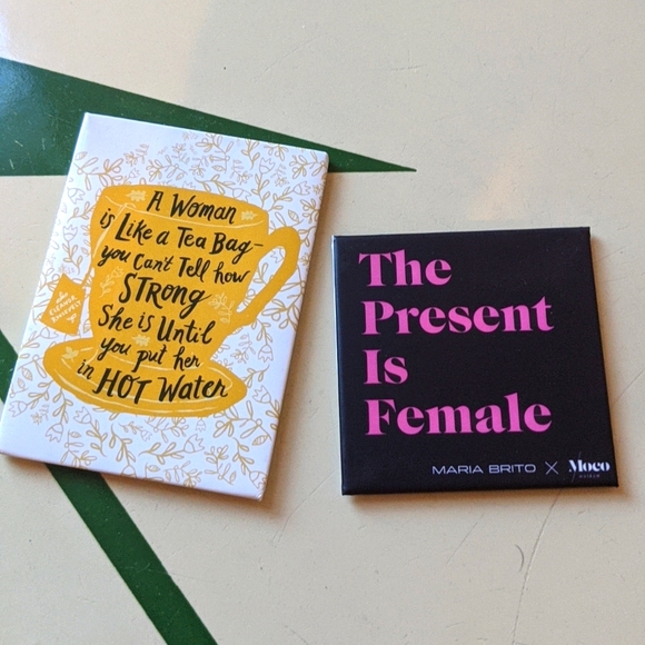 Pair of feminist refridgerator magnets - Picture 1 of 2